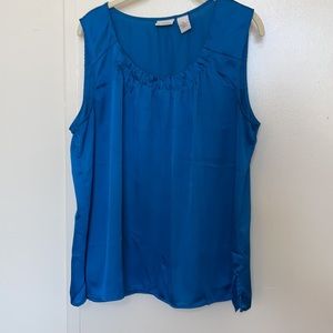 NWOT Sleeveless Blue Blouse XL